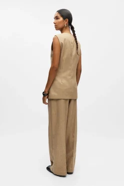 Pantalón ancho tweed