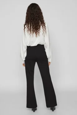 Pantalón campana cintura alta elástica