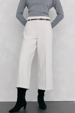Pantalón culotte con cinturón