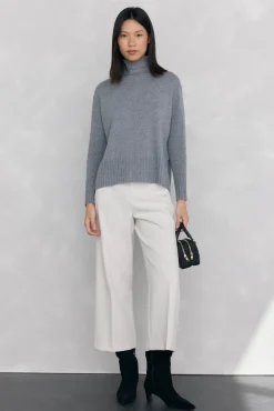 Pantalón culotte con cinturón