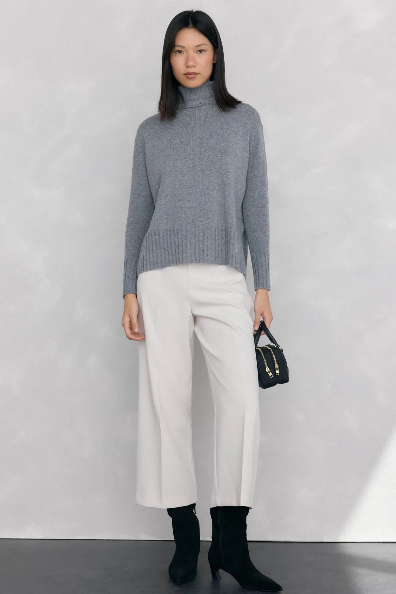 Pantalón culotte con cinturón