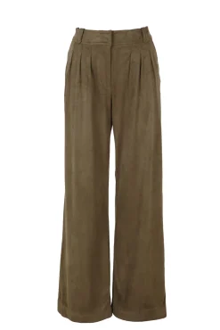 Pantalón de pinzas de antelina