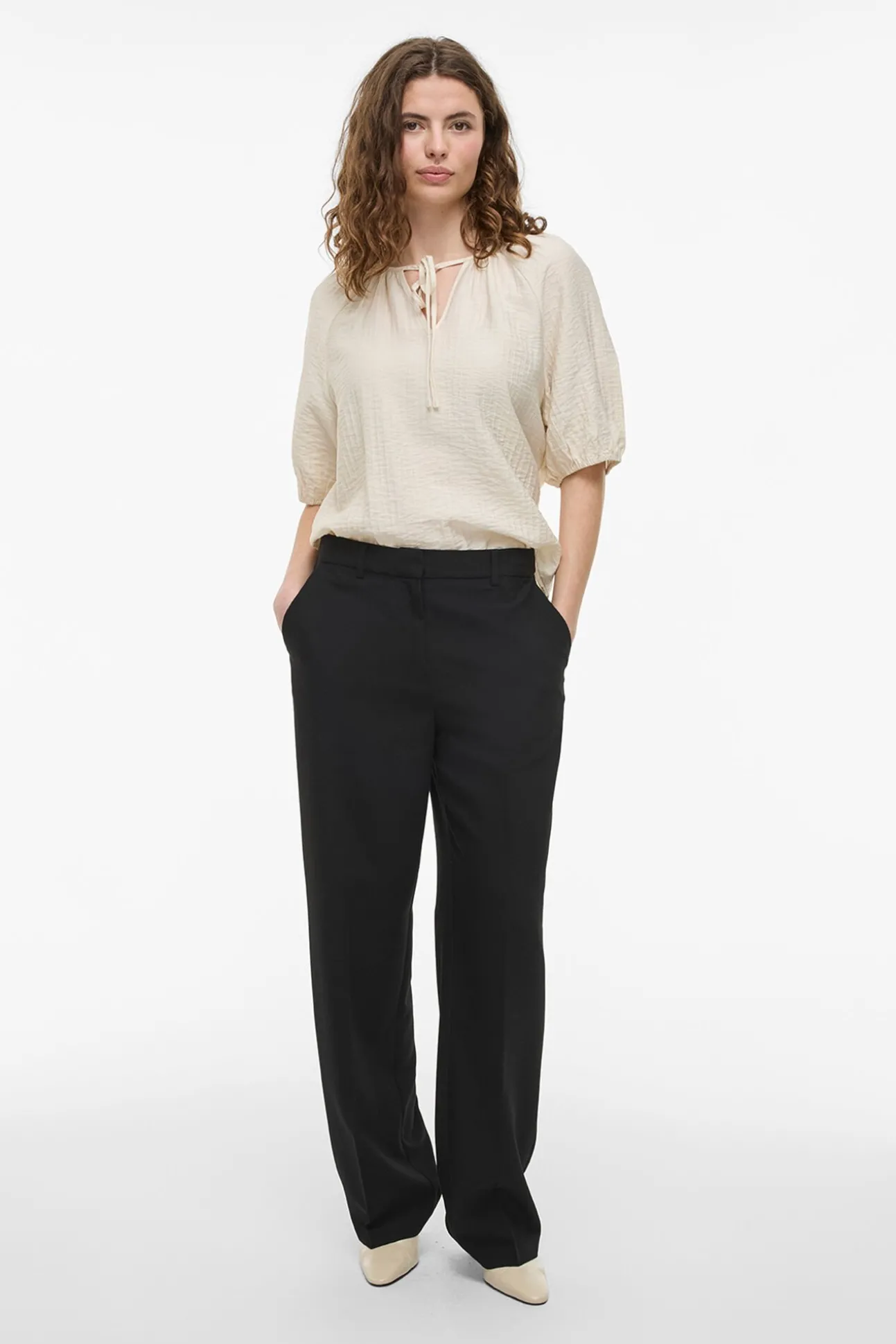 Pantalón de vestir recto con viscosa