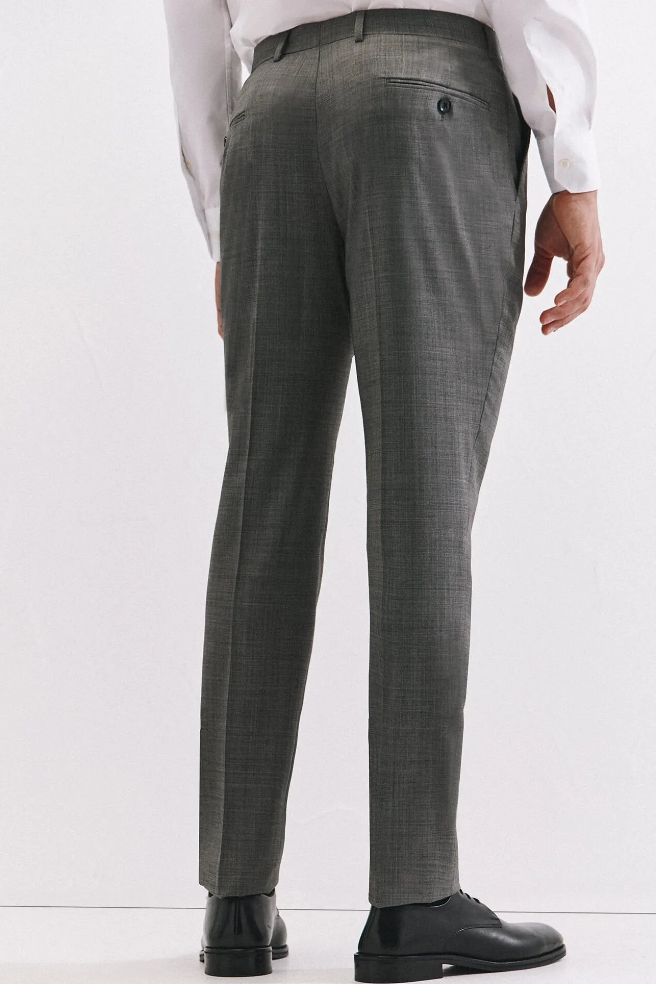 Pantalón estructura gris slim fit