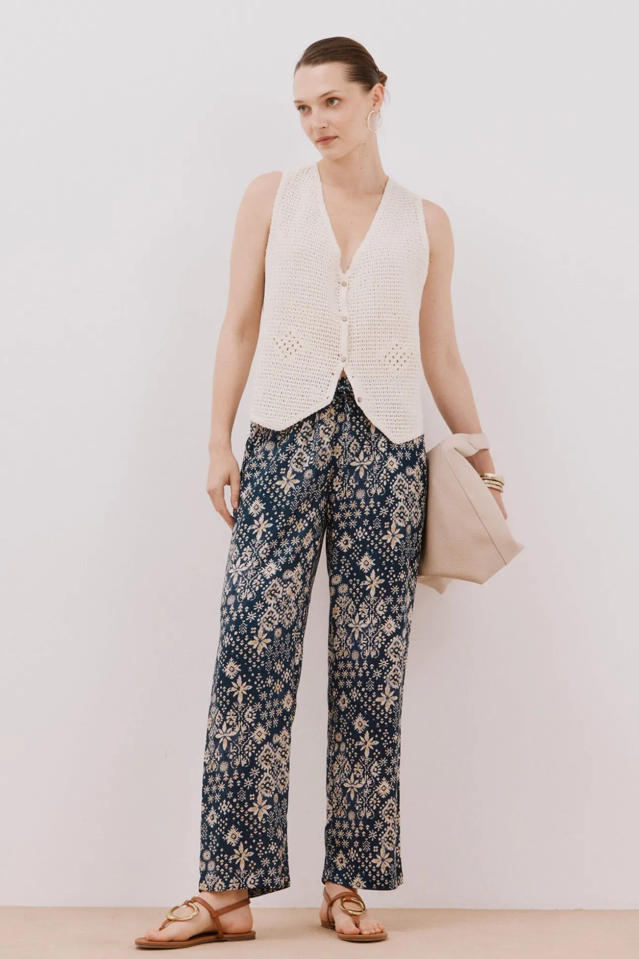 Pantalón fluído estampado