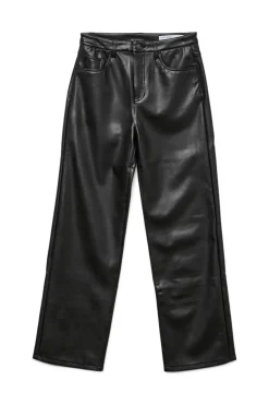 Pantalón largo efecto piel