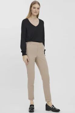 Pantalón largo recto de mujer