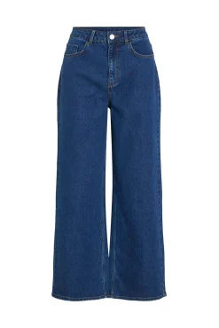 Pantalón vaquero largo 7/8 con cintura alta