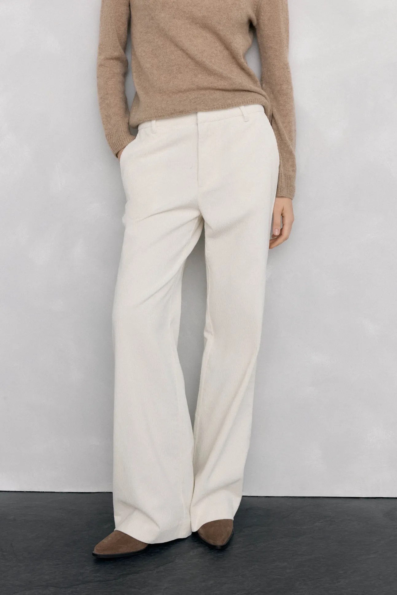 Pantalones pana wide leg classic