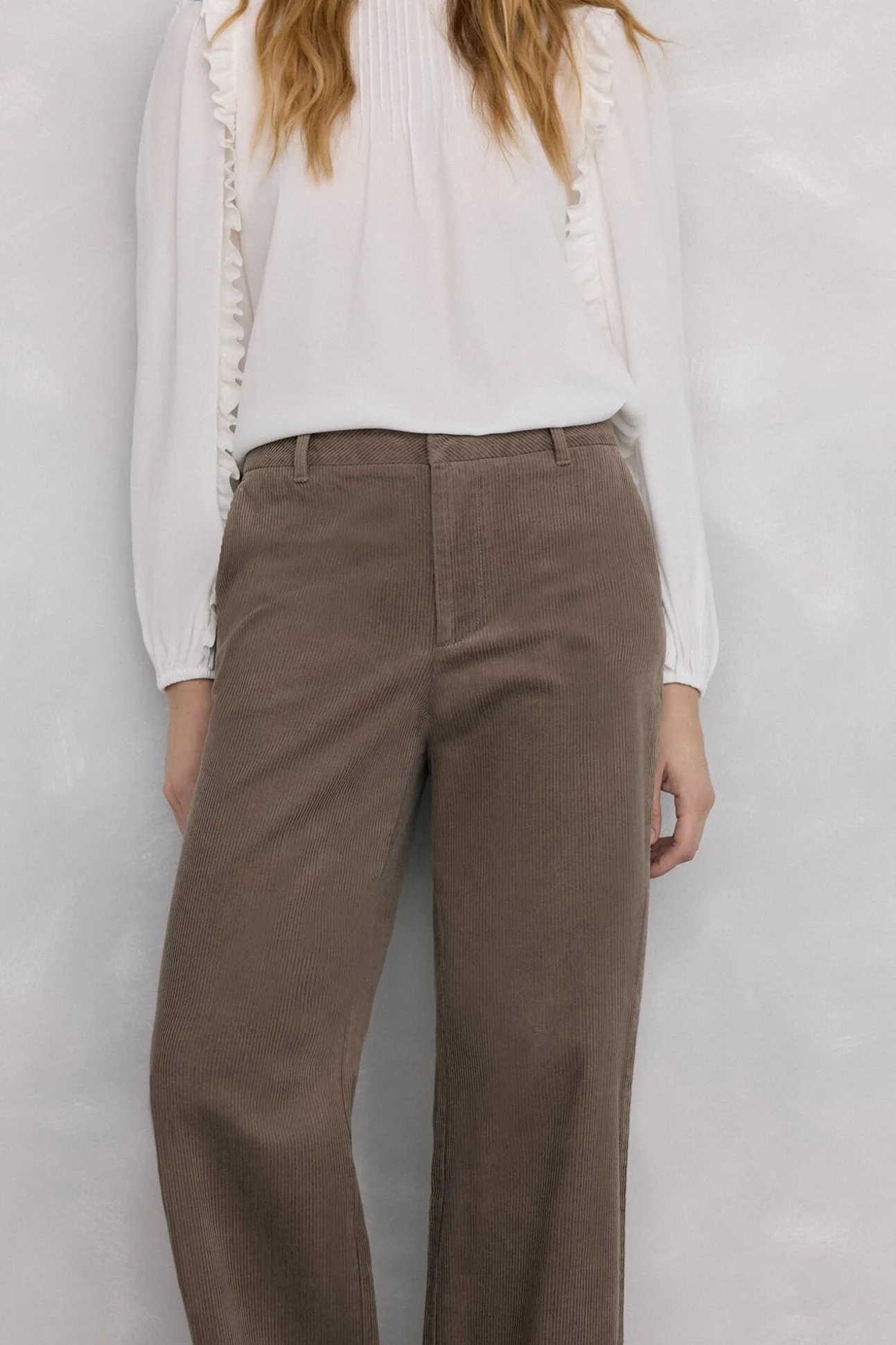 Pantalones pana wide leg classic