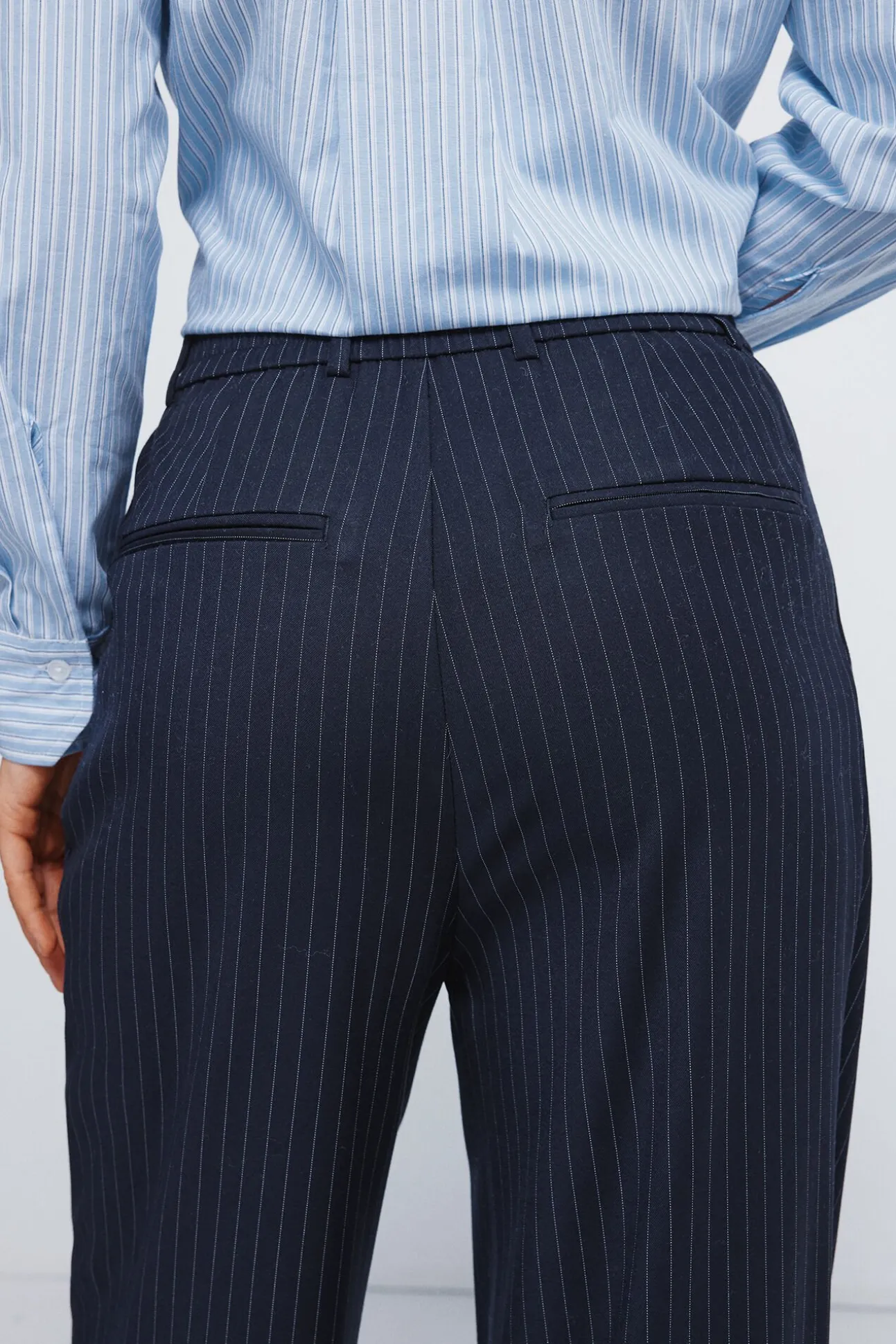 Pantalones pinzas goma cintura