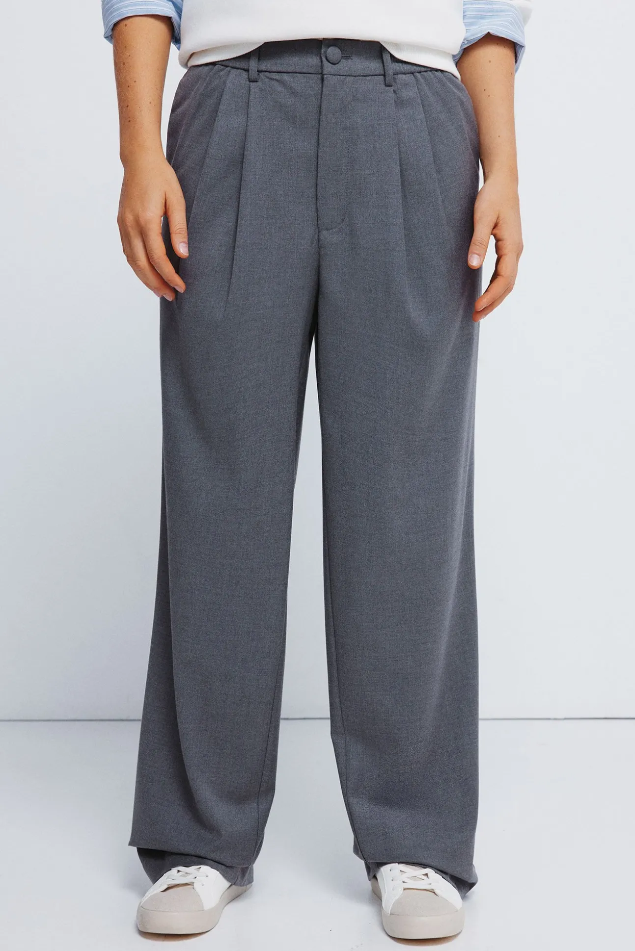 Pantalones pinzas goma cintura