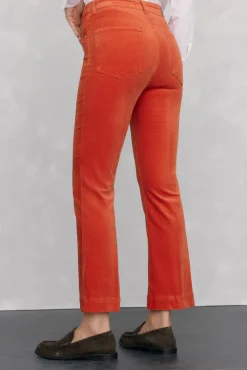 Pantalones terciopelo flare cropped