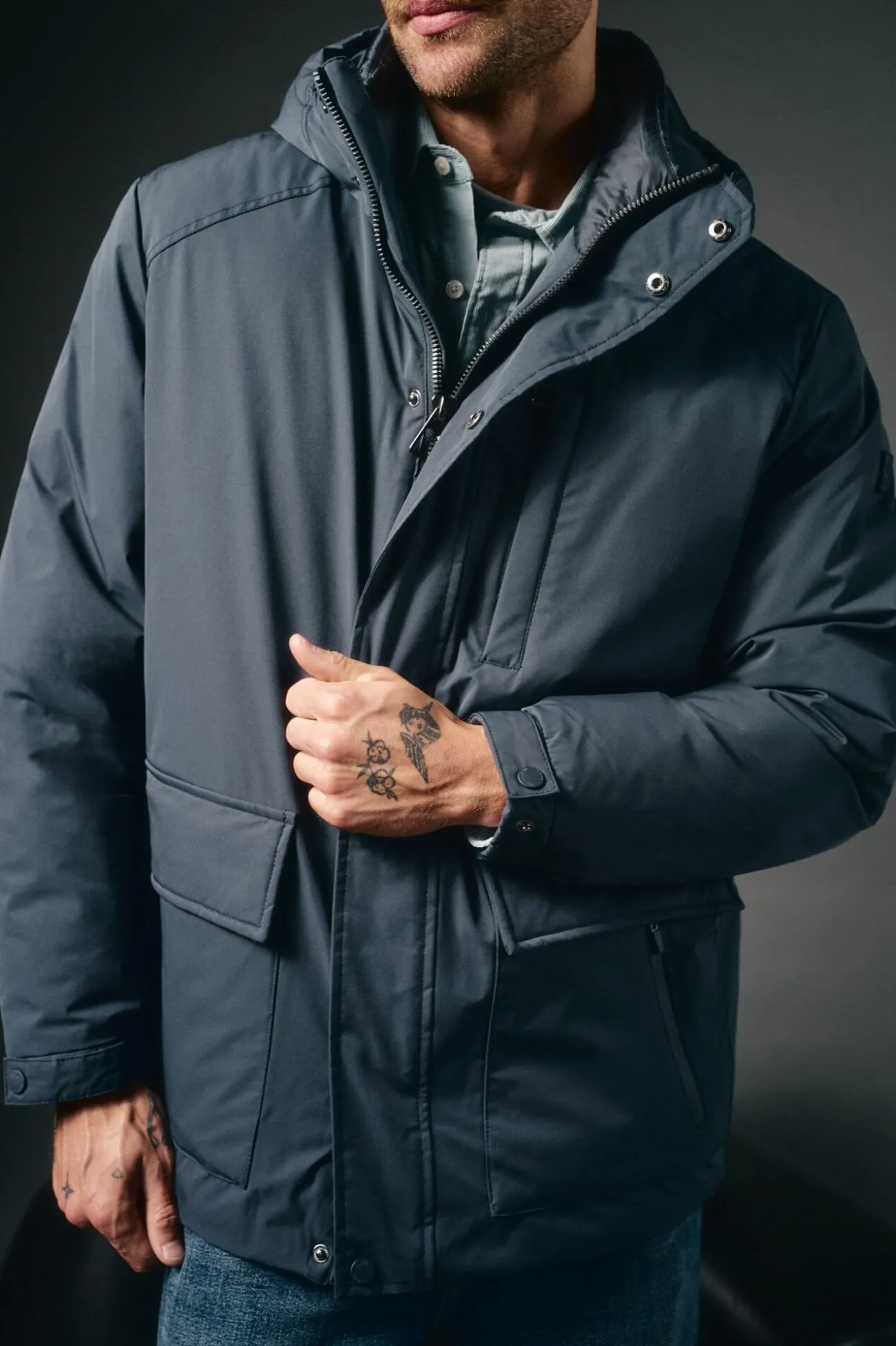 Parka acolchada capucha