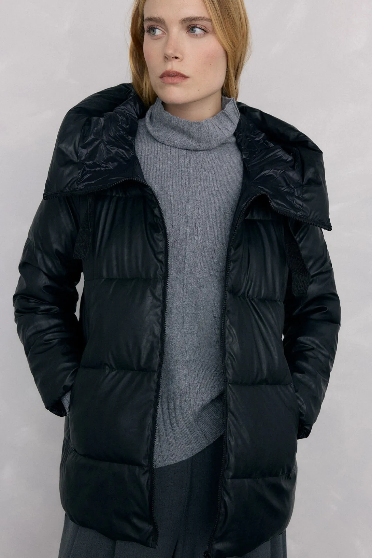 Parka capucha efecto piel