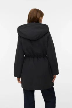 Parka con botones plateados