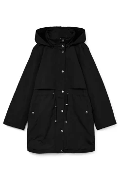 Parka con botones plateados