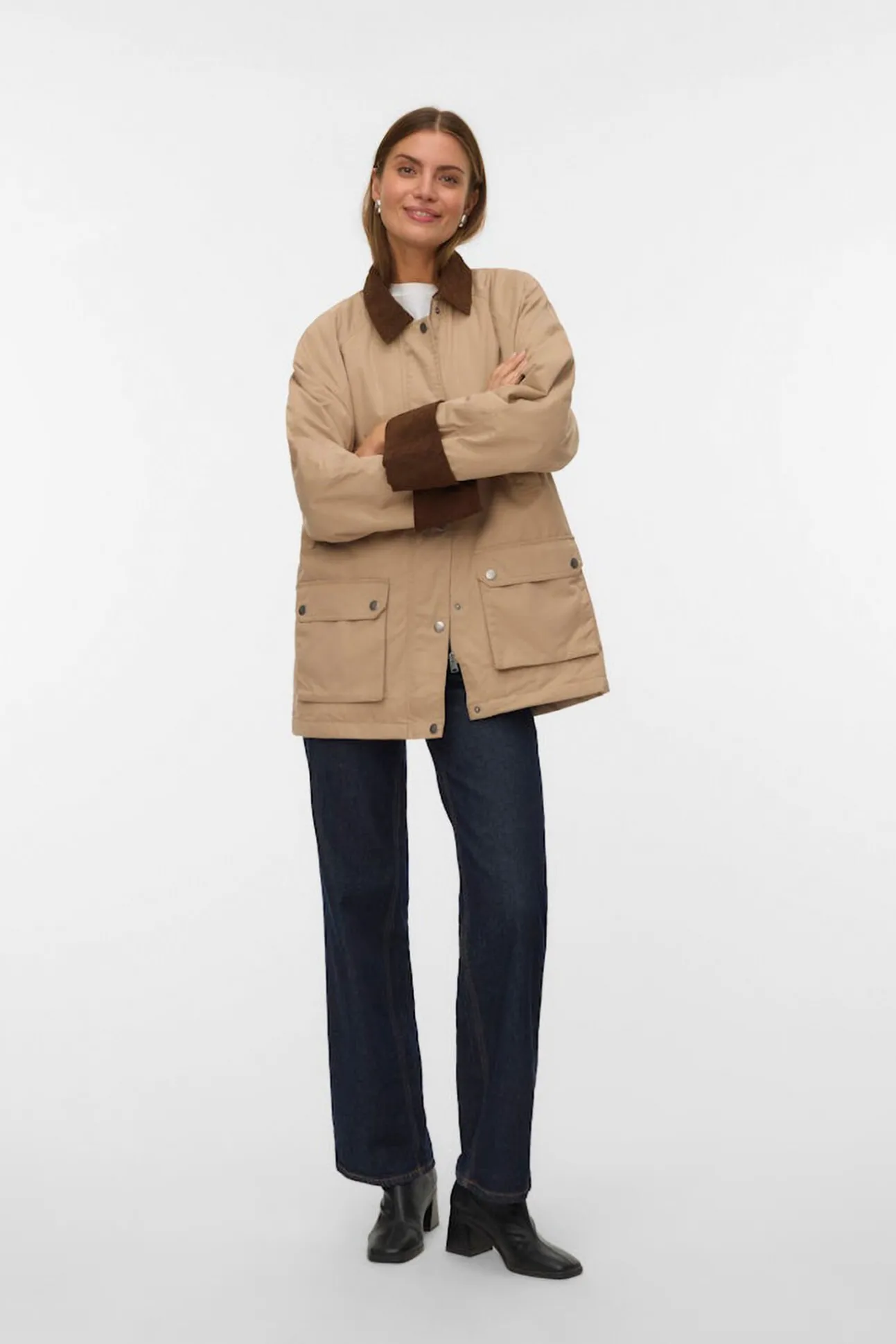 Parka encerada multibolsillos