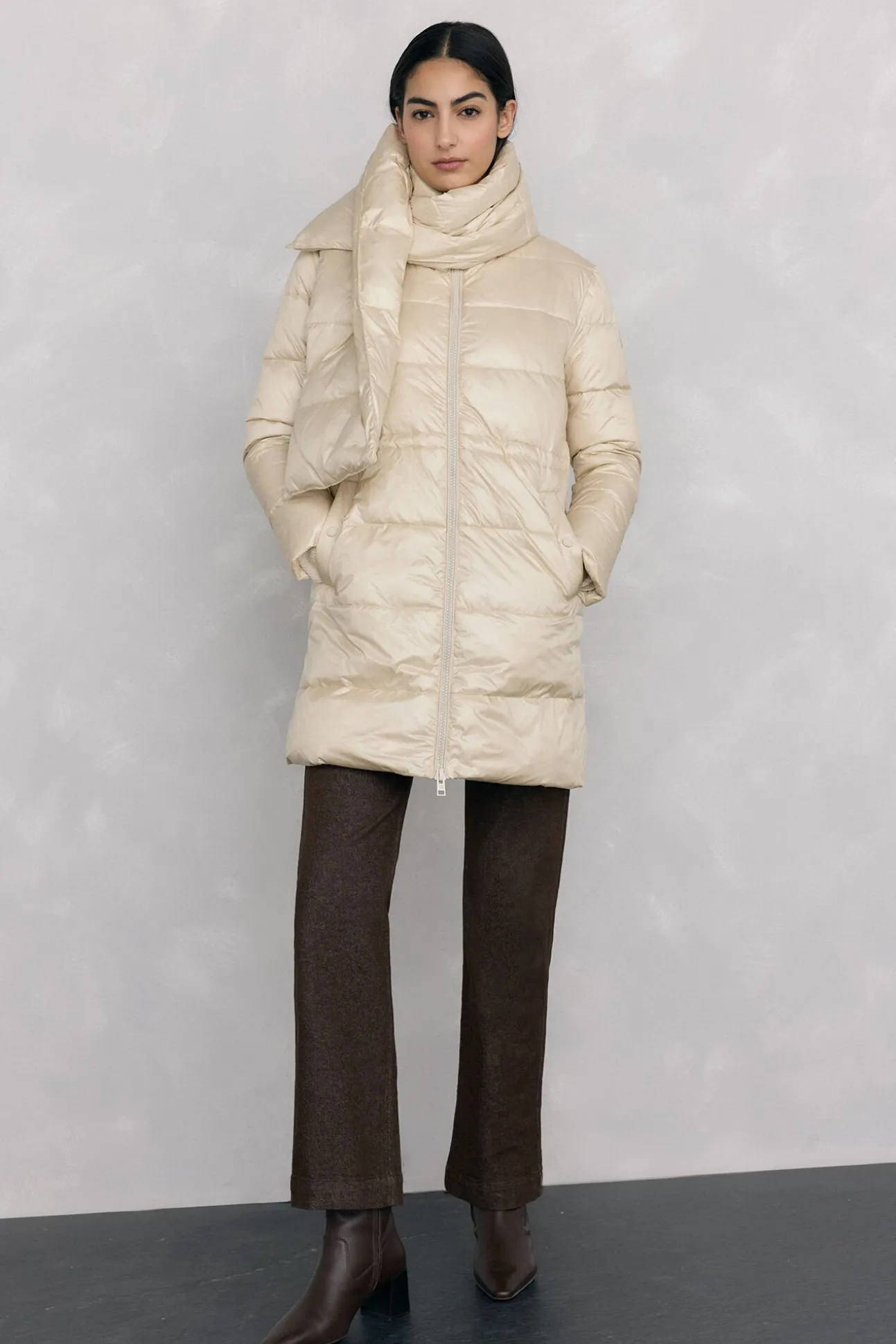 Parka larga bufanda