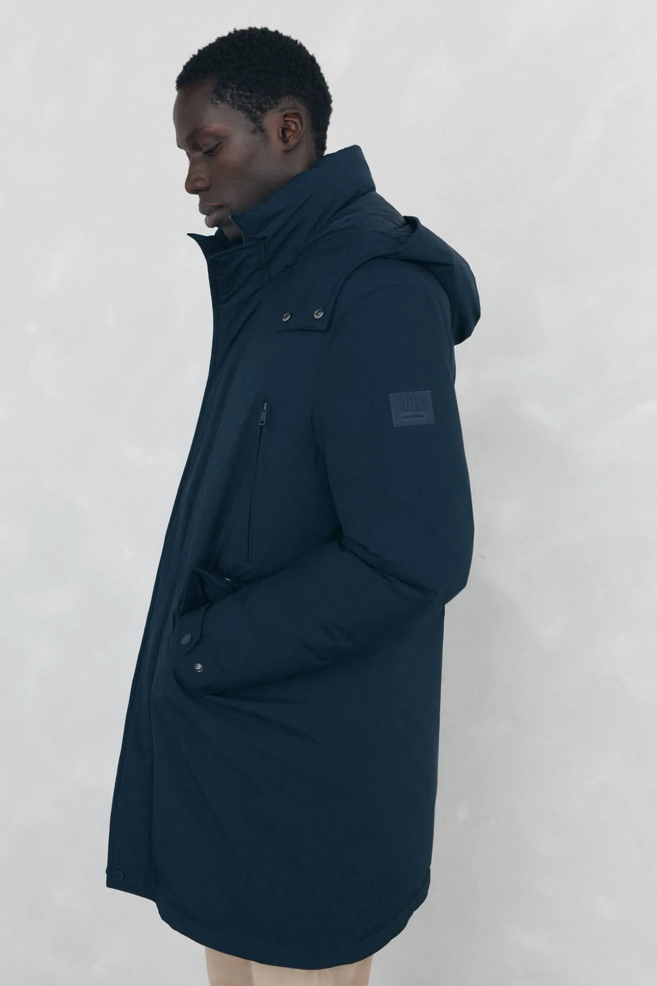 Parka larga capucha con vistas