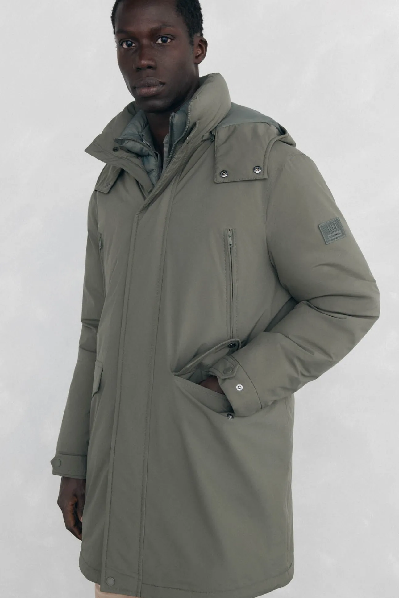 Parka larga capucha con vistas