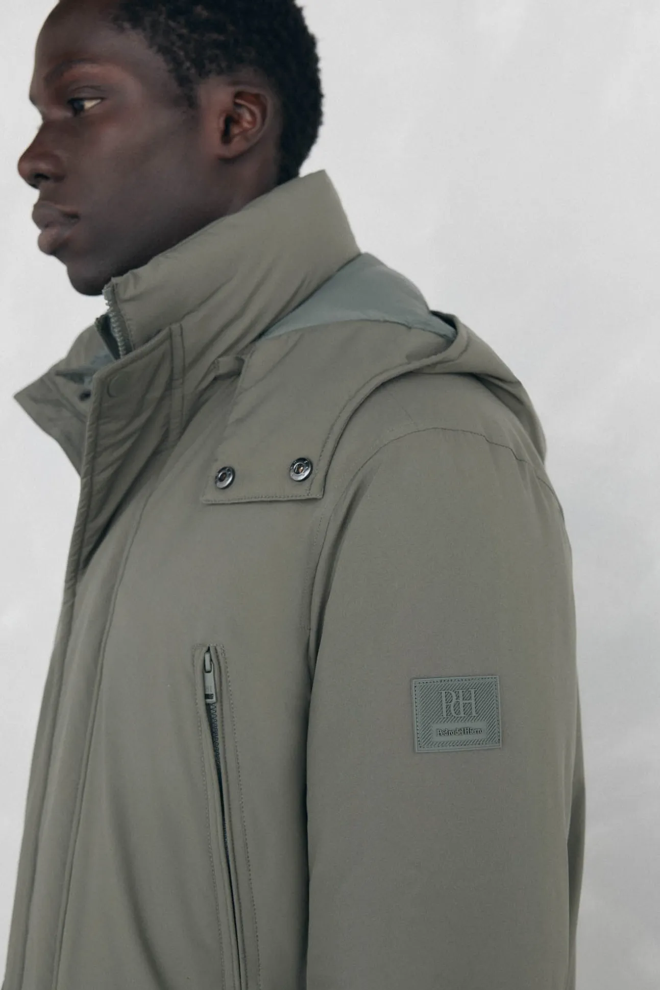 Parka larga capucha con vistas