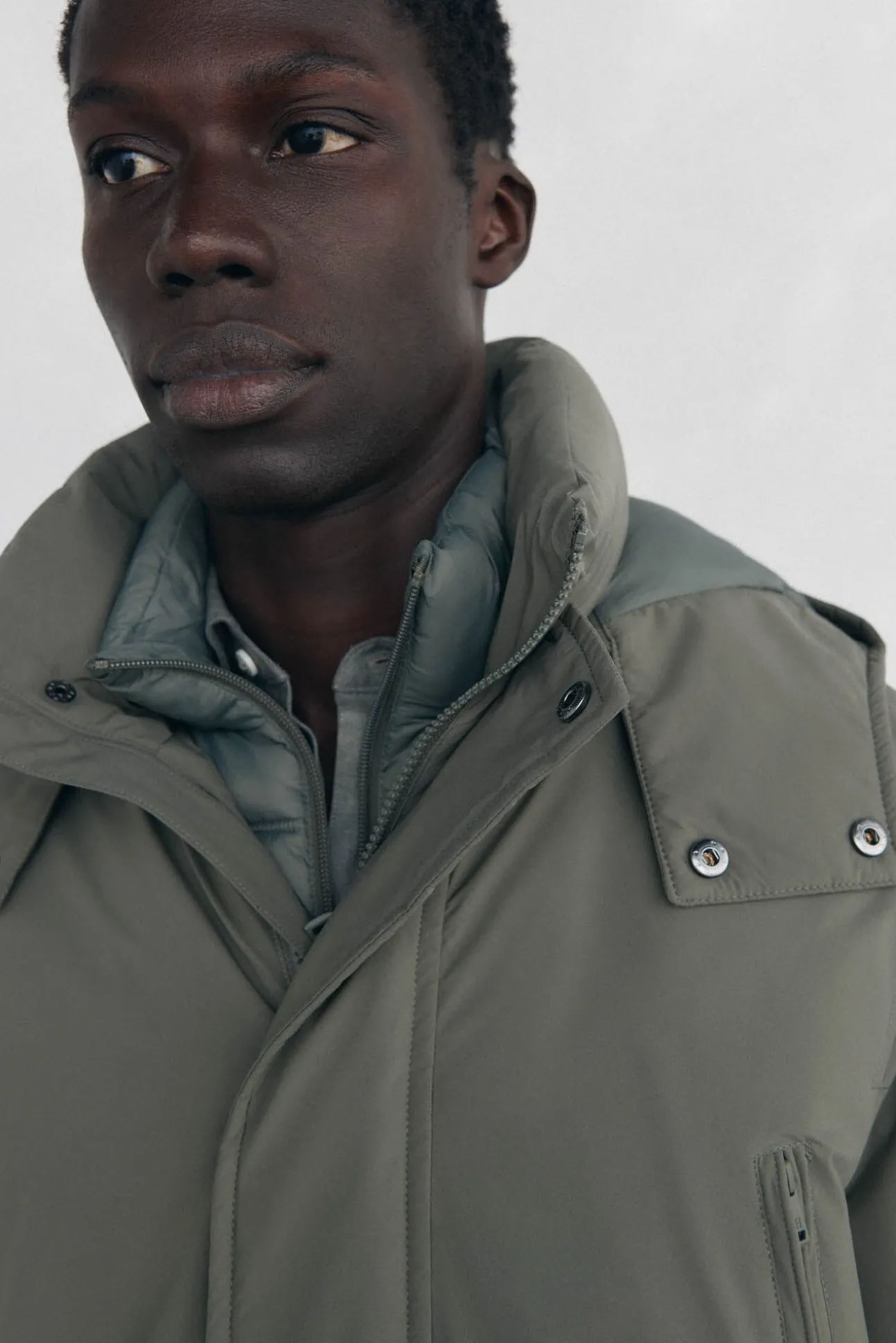 Parka larga capucha con vistas