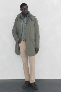 Parka larga capucha con vistas