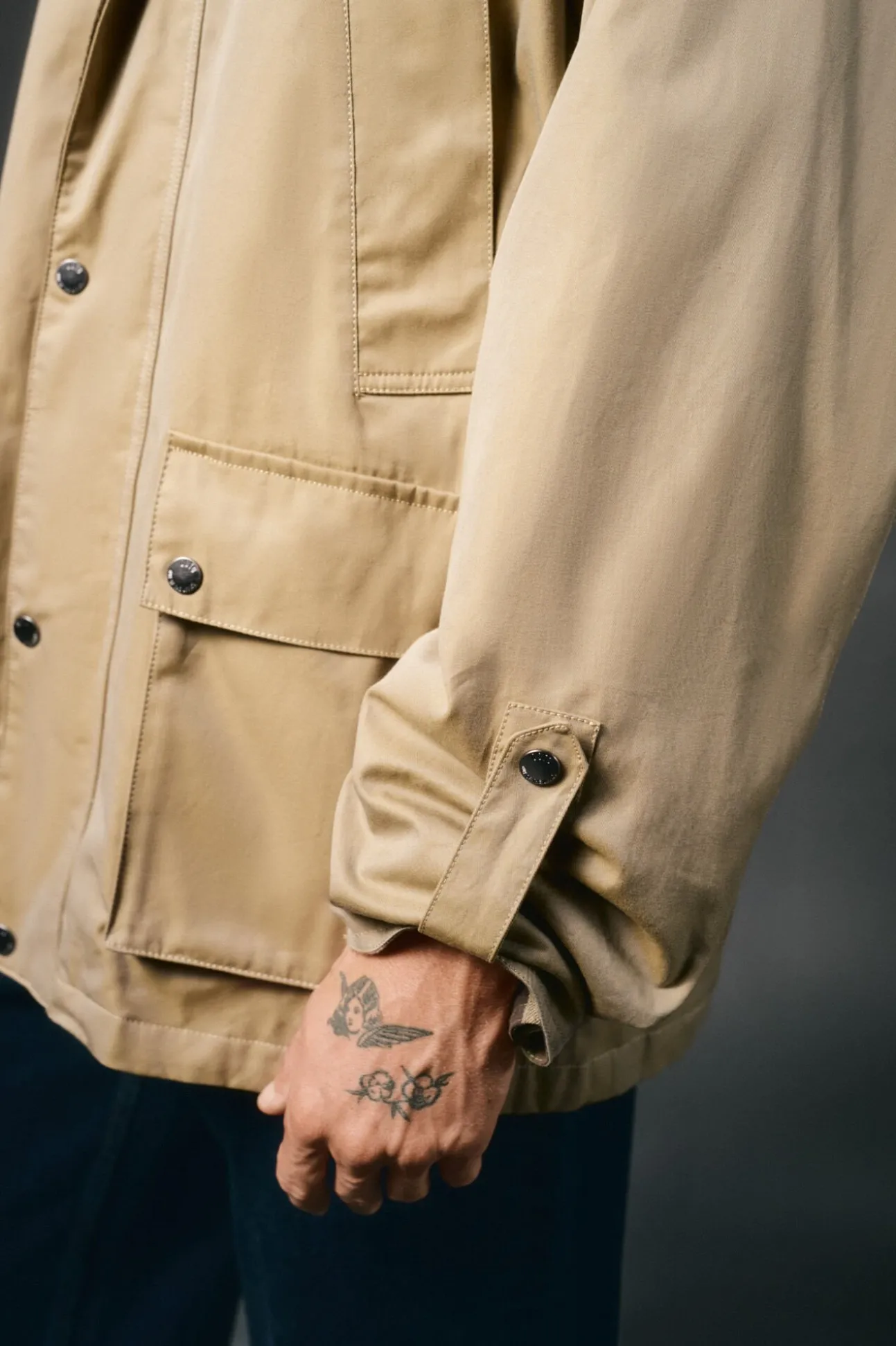 Parka tejido efecto encerado