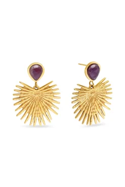 Pendientes Purple Catalina Acero Baño Oro