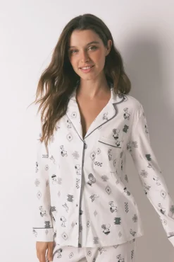 Pijama camisero 100% algodón Snoopy