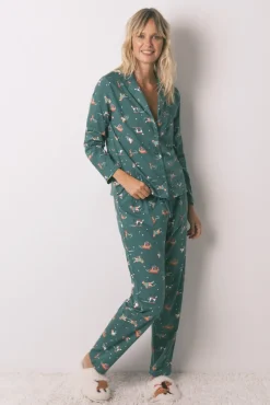 Pijama camisero perritos 100% algodón