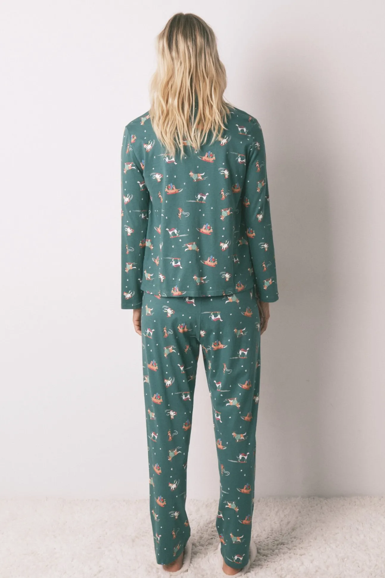 Pijama camisero perritos 100% algodón