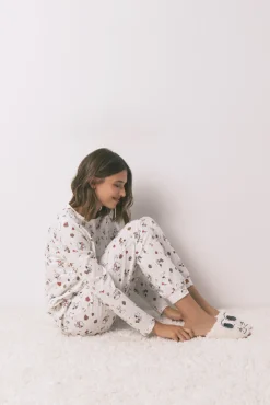 Pijama largo 100% algodón blanco Snoopy