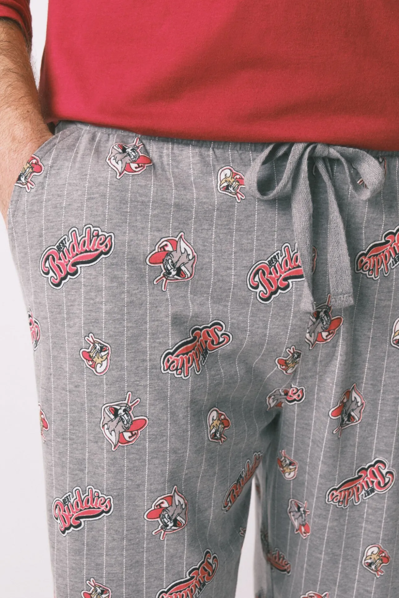 Pijama largo 100% algodón Buddies rojo