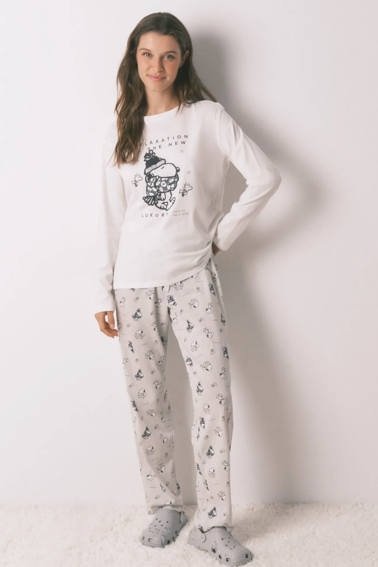 Pijama largo 100% algodón Snoopy
