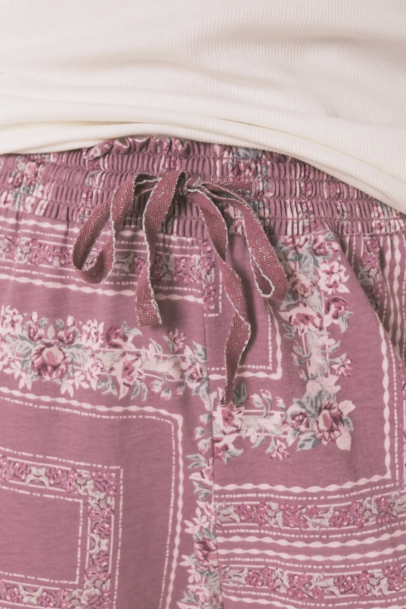 Pijama largo algodón estampado flores