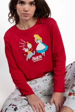 Pijama largo estampado Alicia Wonderland mujer