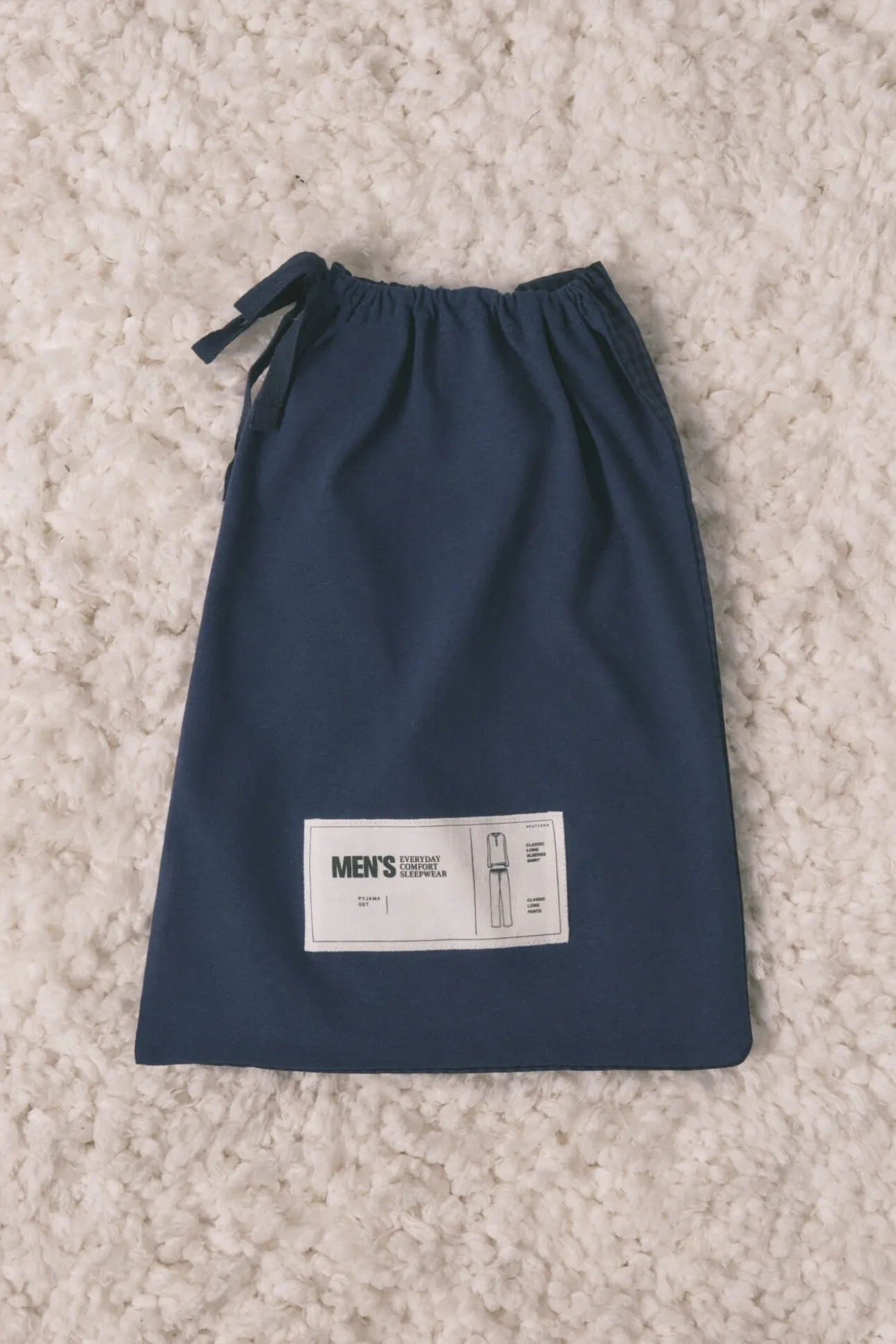 Pijama largo hombre 100% algodón azul cuadros