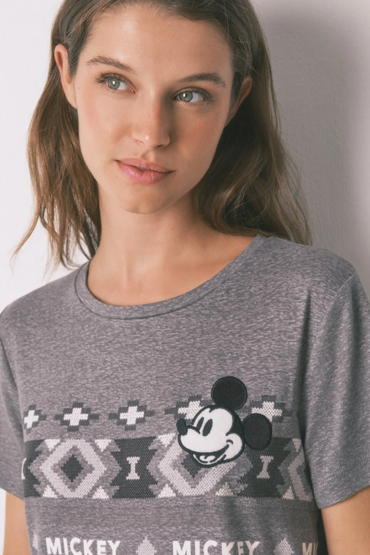 Pijama largo manga corta Mickey