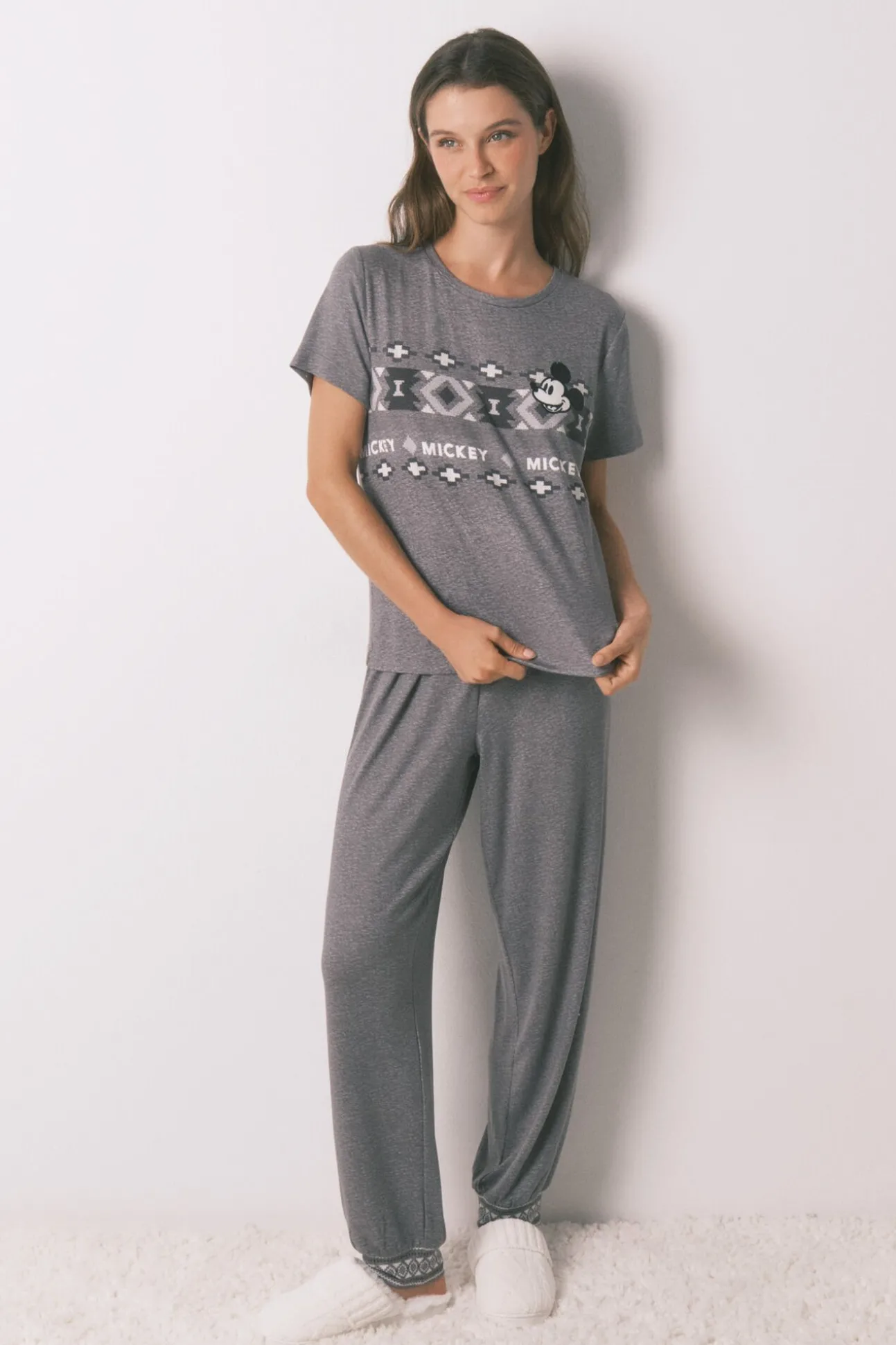Pijama largo manga corta Mickey