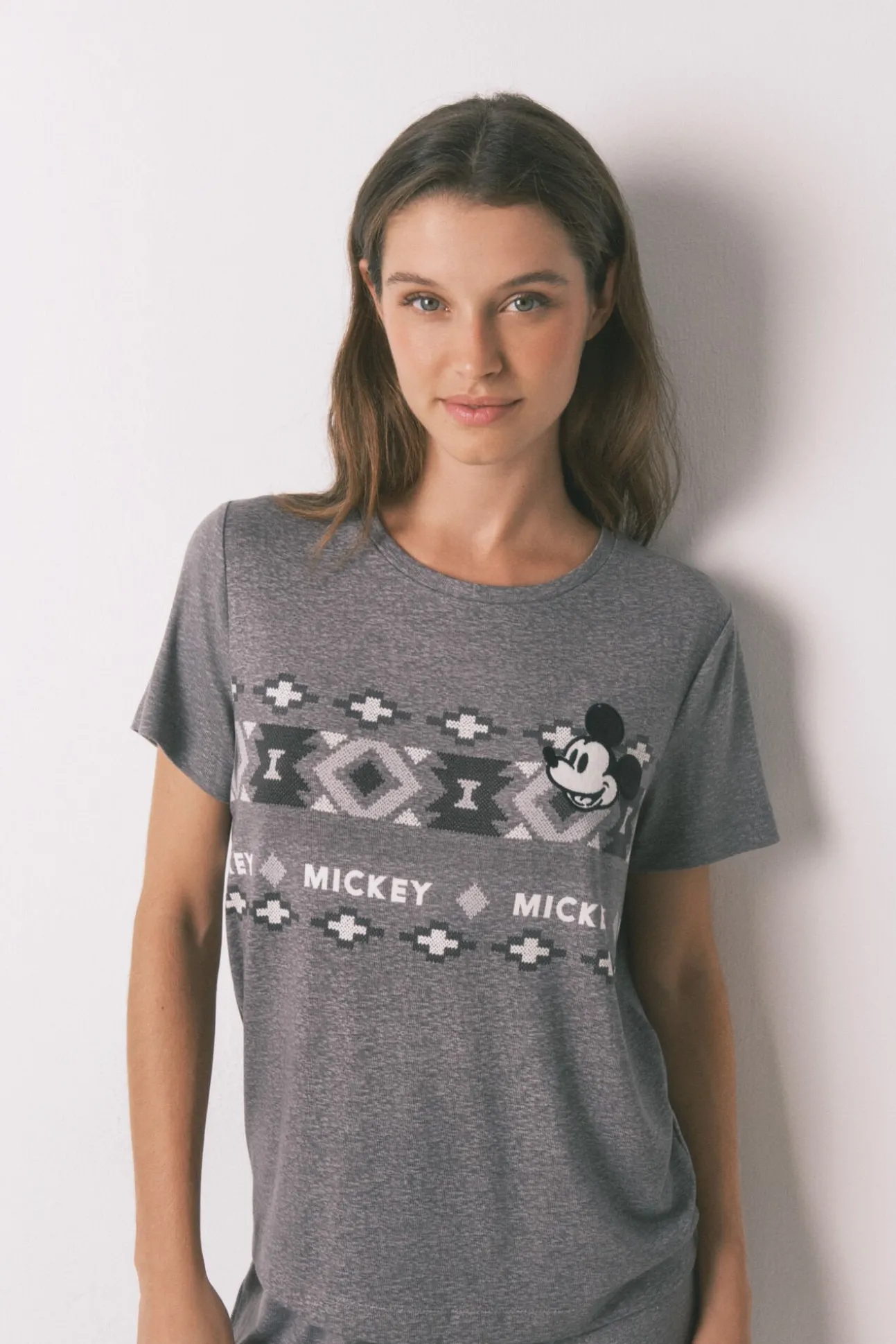 Pijama largo manga corta Mickey