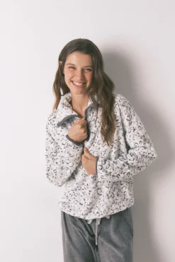 Pijama largo polar animal print
