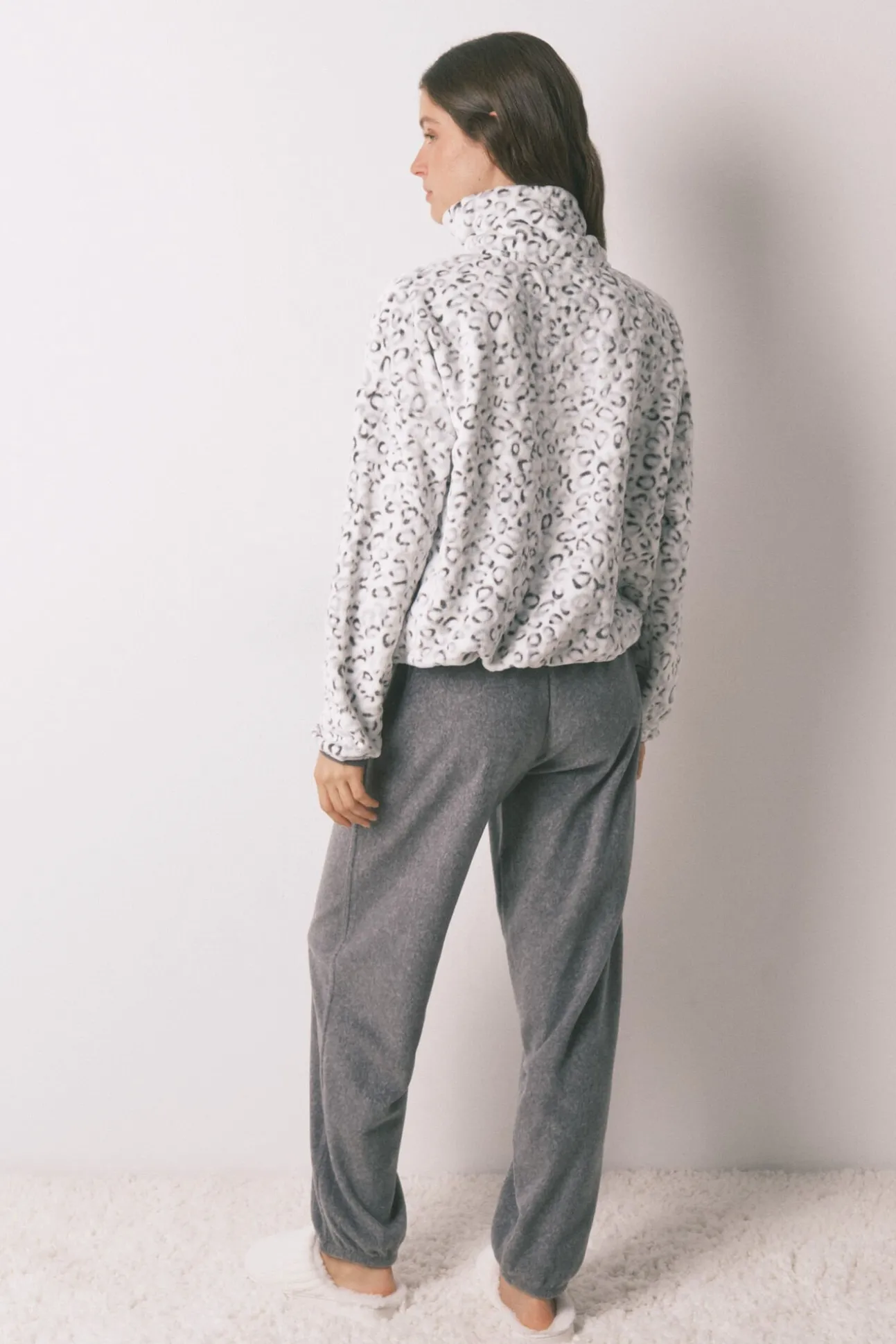 Pijama largo polar animal print