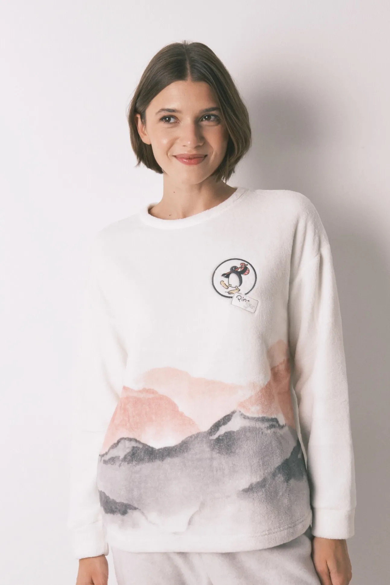 Pijama largo polar suave estampado Pingu