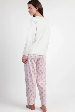 Pijama largo rayas lazos Barbie 100% algodón