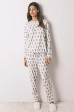 Pijama largo super soft flores