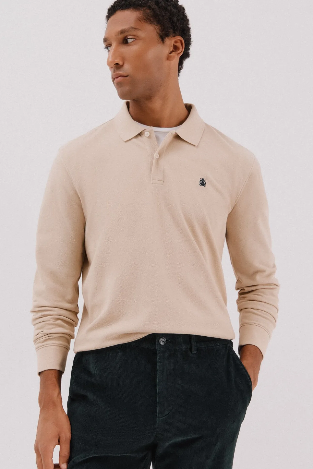 Polo básico manga larga