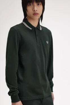 Polo de hombre de piqué de manga larga