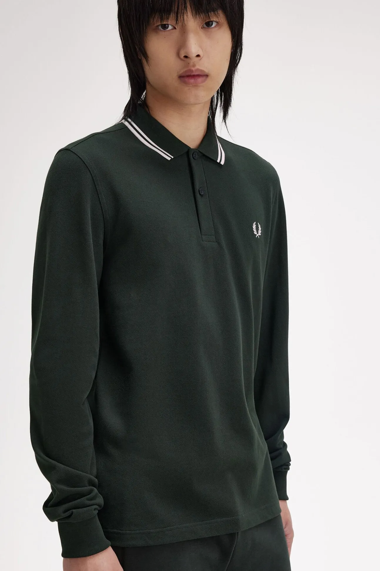 Polo de hombre de piqué de manga larga